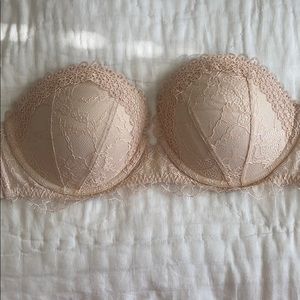 Strapless lace bra by Victoria Secret
